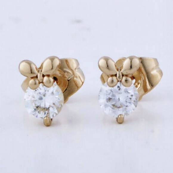 18K Gold Filled Rabbit Stud Earrings - Picture 4 of 8